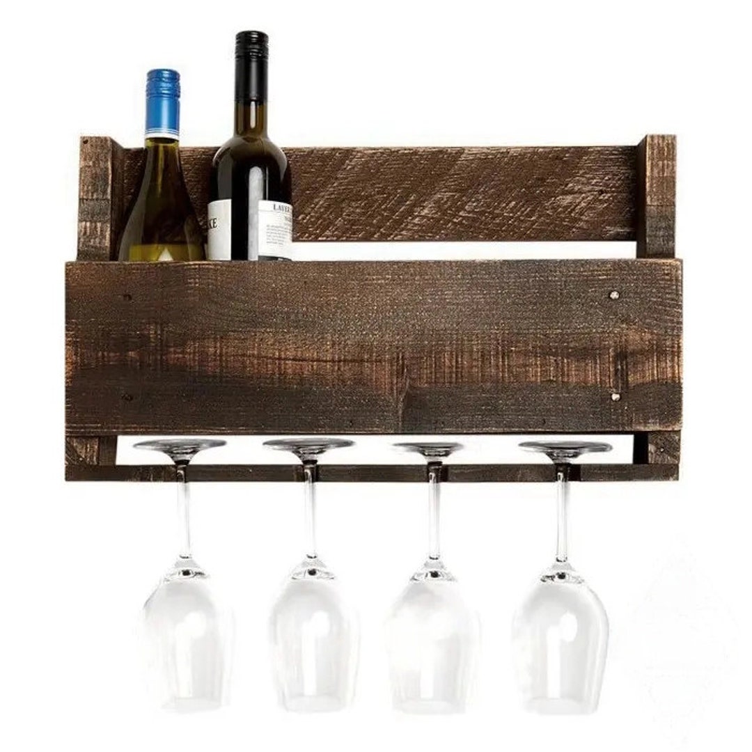 Wall Mounted Wine Rack Custom Wood Wine Rack Countertop Etsy