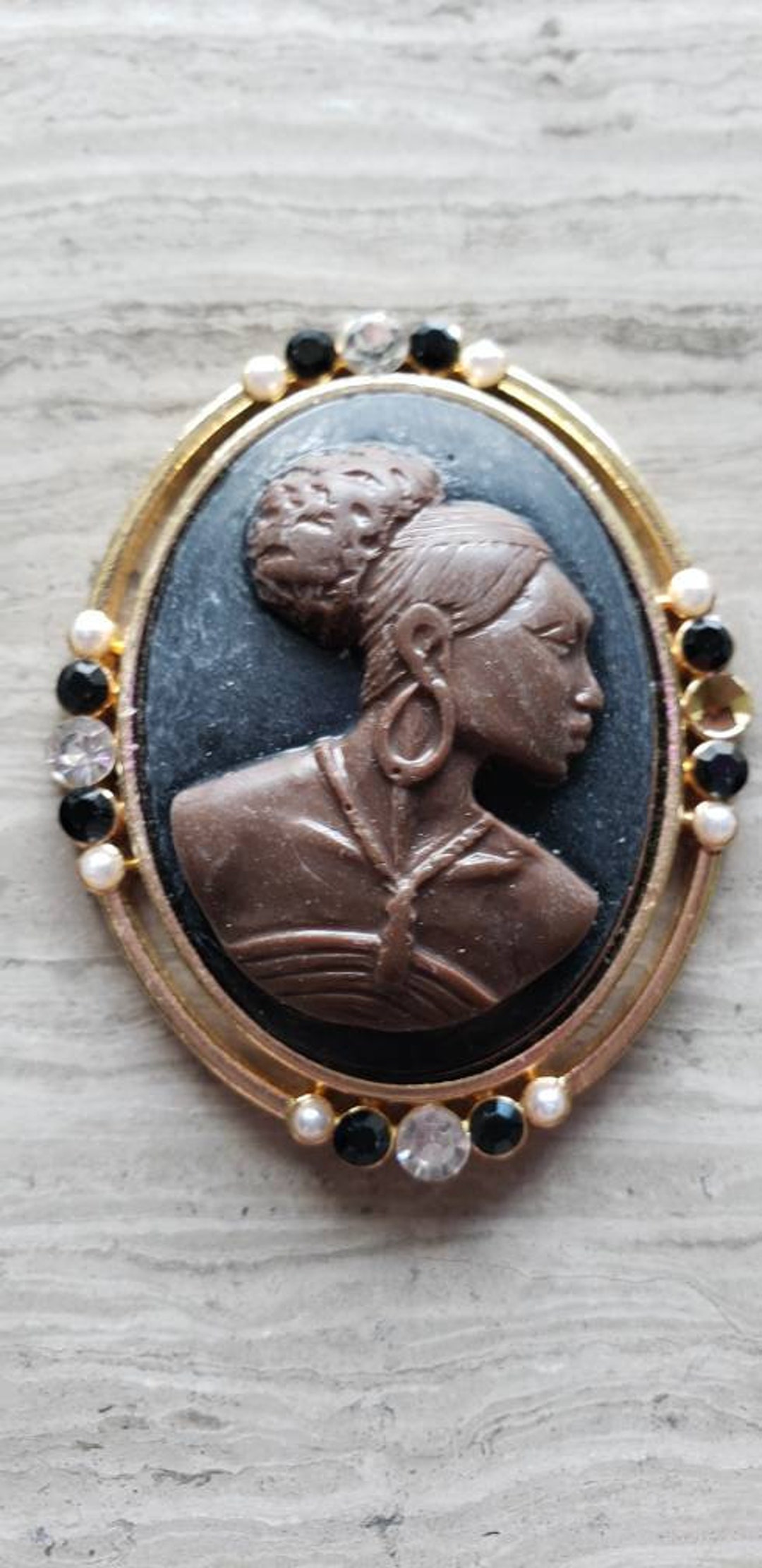 Beautiful Black Woman Cameo Etsy