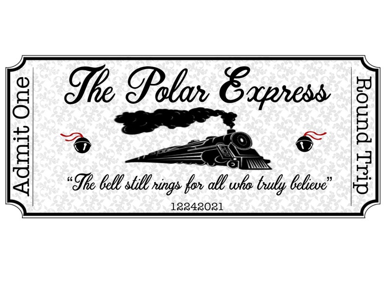 Polar Express Train Ride Ticket Digital File PNG JPEG and Etsy