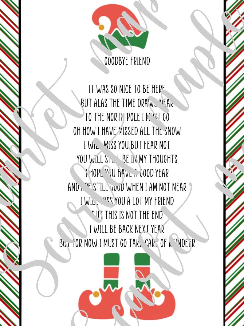 Elf Abschied Brief digitaler Download PNG und WortDokument. Etsy.de