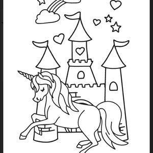 cute unicorn black and white 90 unicorn coloring pages for etsy