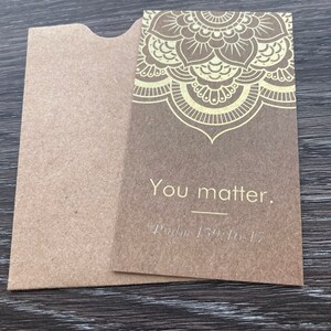 You Matter Cards - Brown Kraft & Gold Foil - Taille de la carte de visite - Utiliser lorsque vous laissez un pourboire