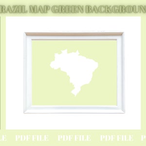 BRAZIL MAP Green Background - Nursery Room Wall Art - Children Room