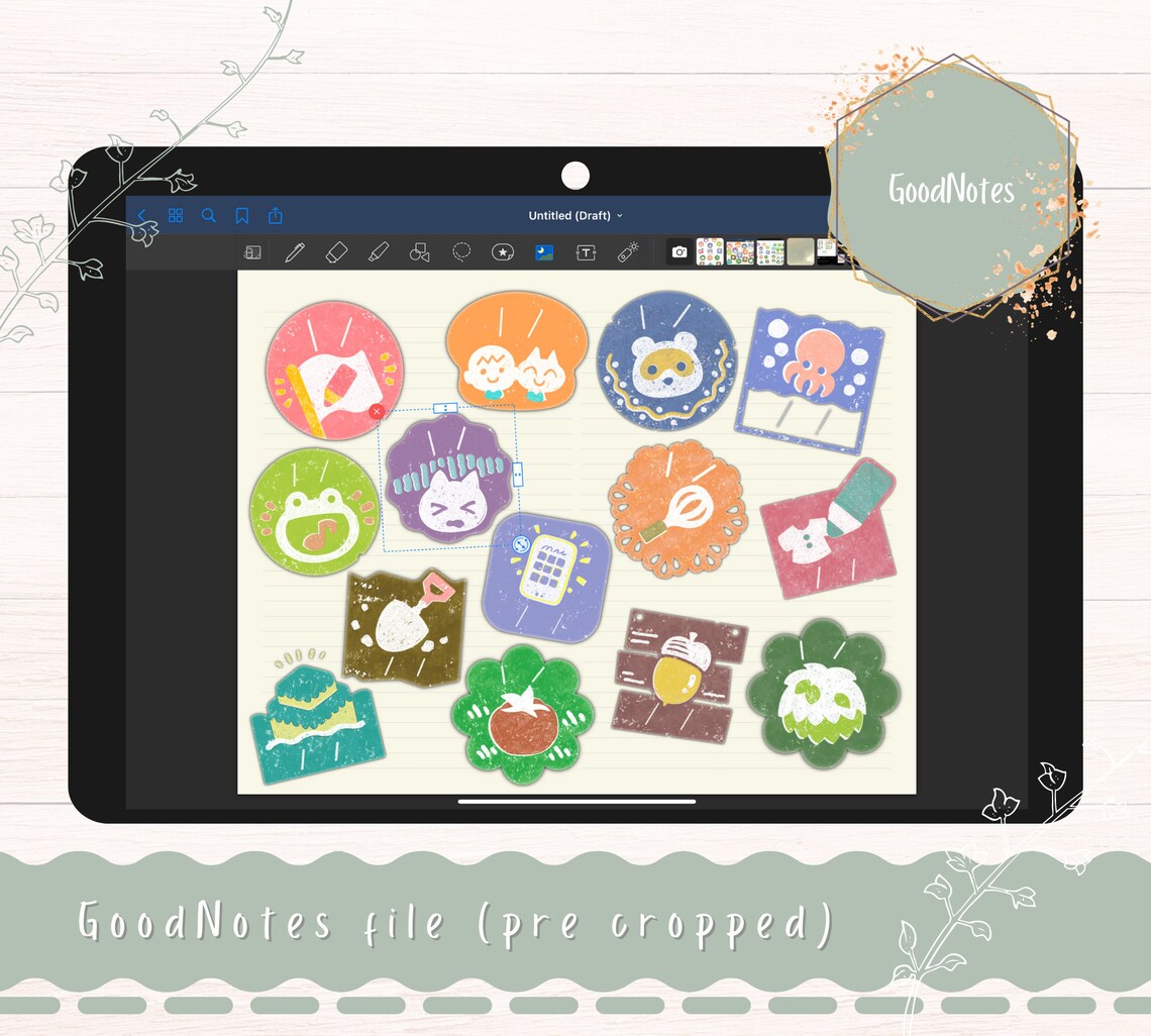 ACNH Digital Stickers Nook Miles Stamps date Stamps Cliparts, Goodnotes