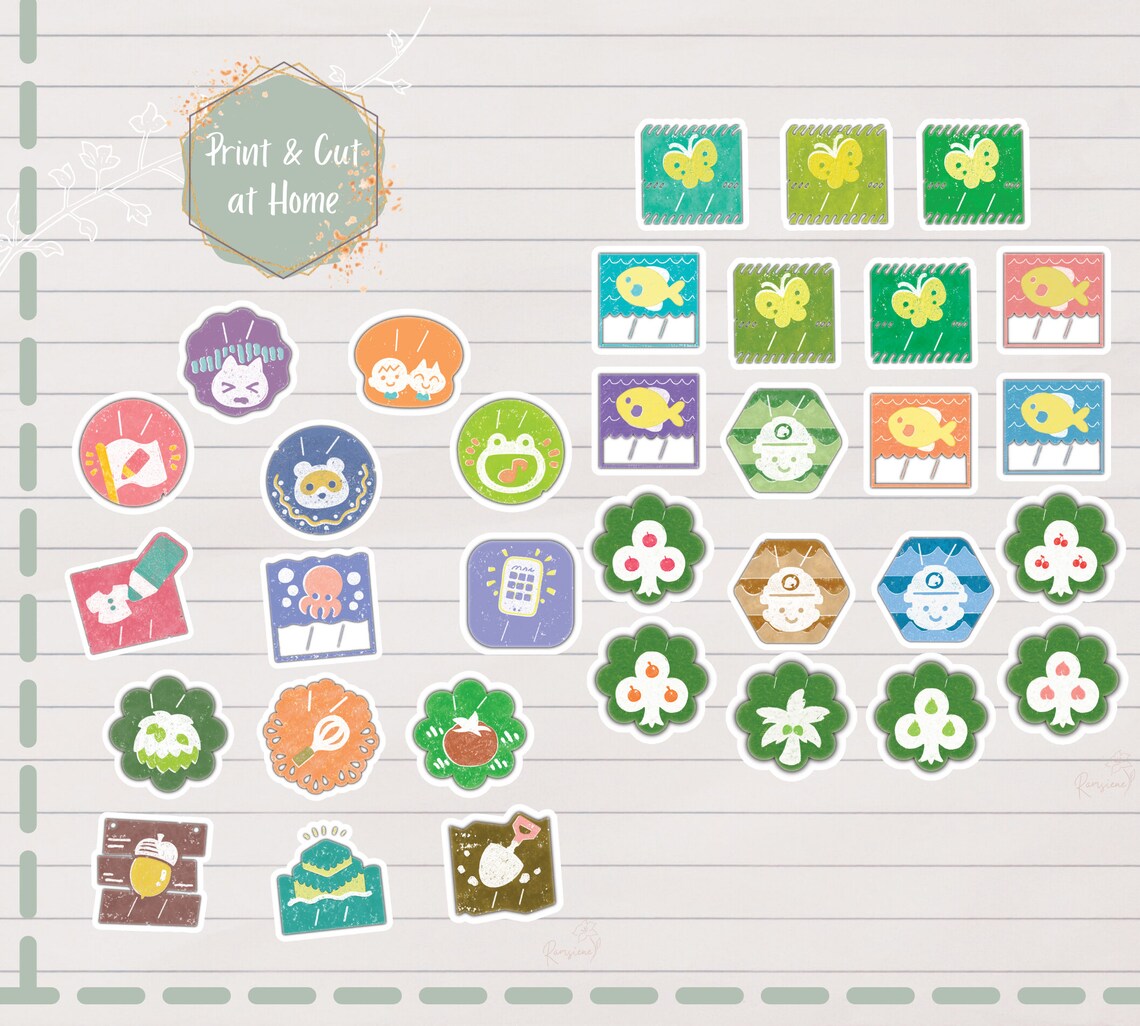 ACNH Digital Stickers Nook Miles Stamps date Stamps Cliparts, Goodnotes