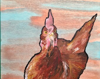 Pheobe Hen Chicken Original Painting
