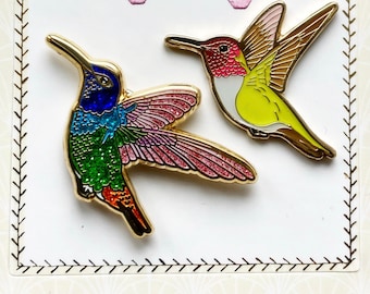 2 Kolibri-Pins - 2 Hummingbird Pins