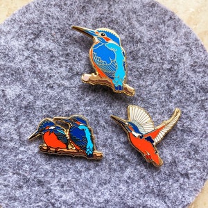 3 Eisvogelpins 3 Kingfisherpins Bild 4