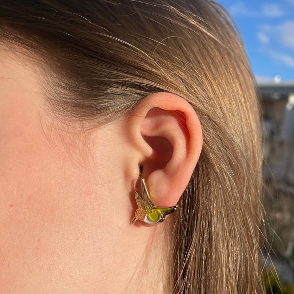 Ein Paar Kolibri-Ohrstecker - Pair of hummingbird stud earrings