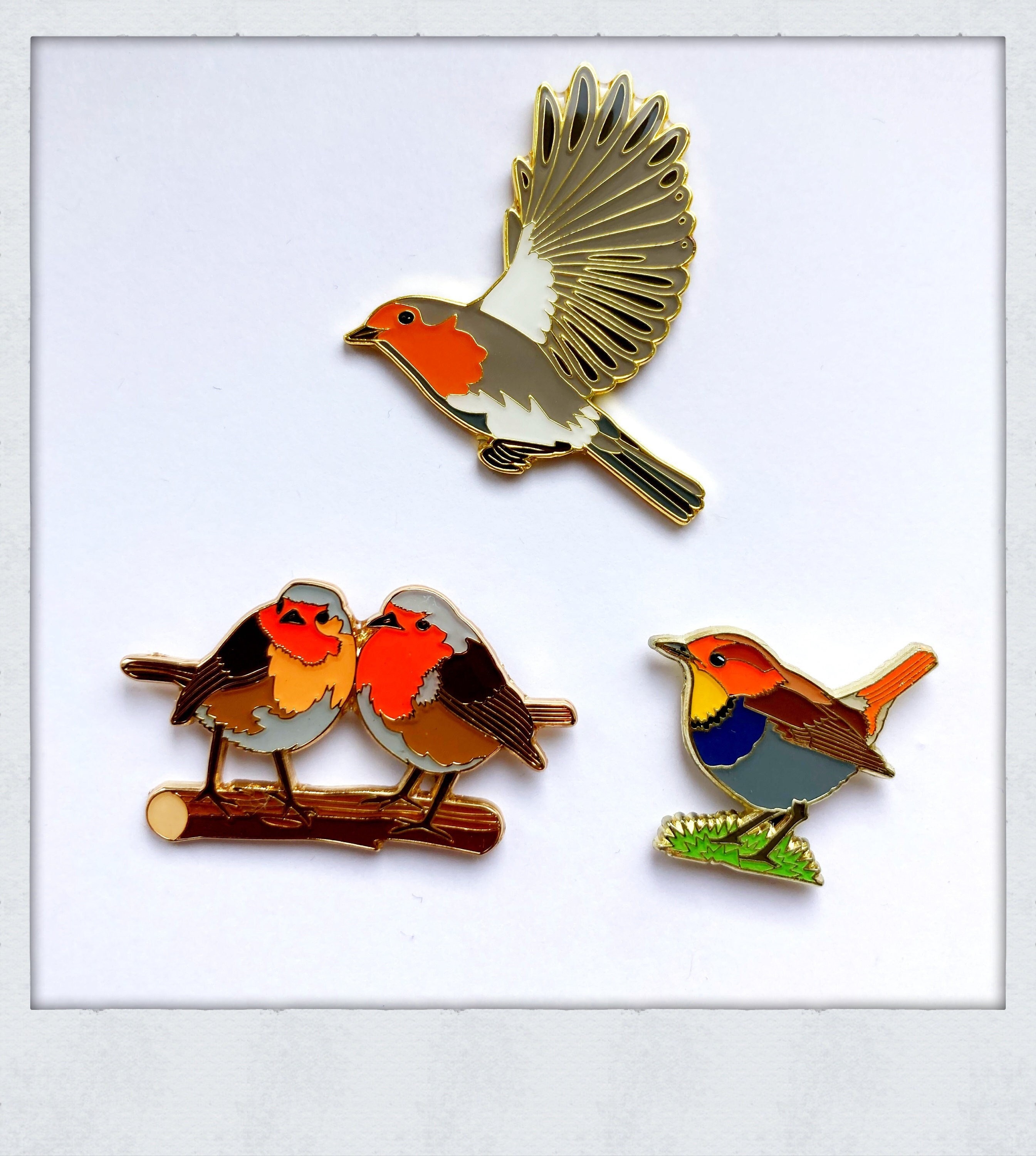 Robin Pin Stan 3 Robin Pins 3 Robin Pins - Etsy UK