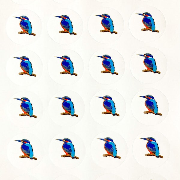 24 stickers met het motief ijsvogel