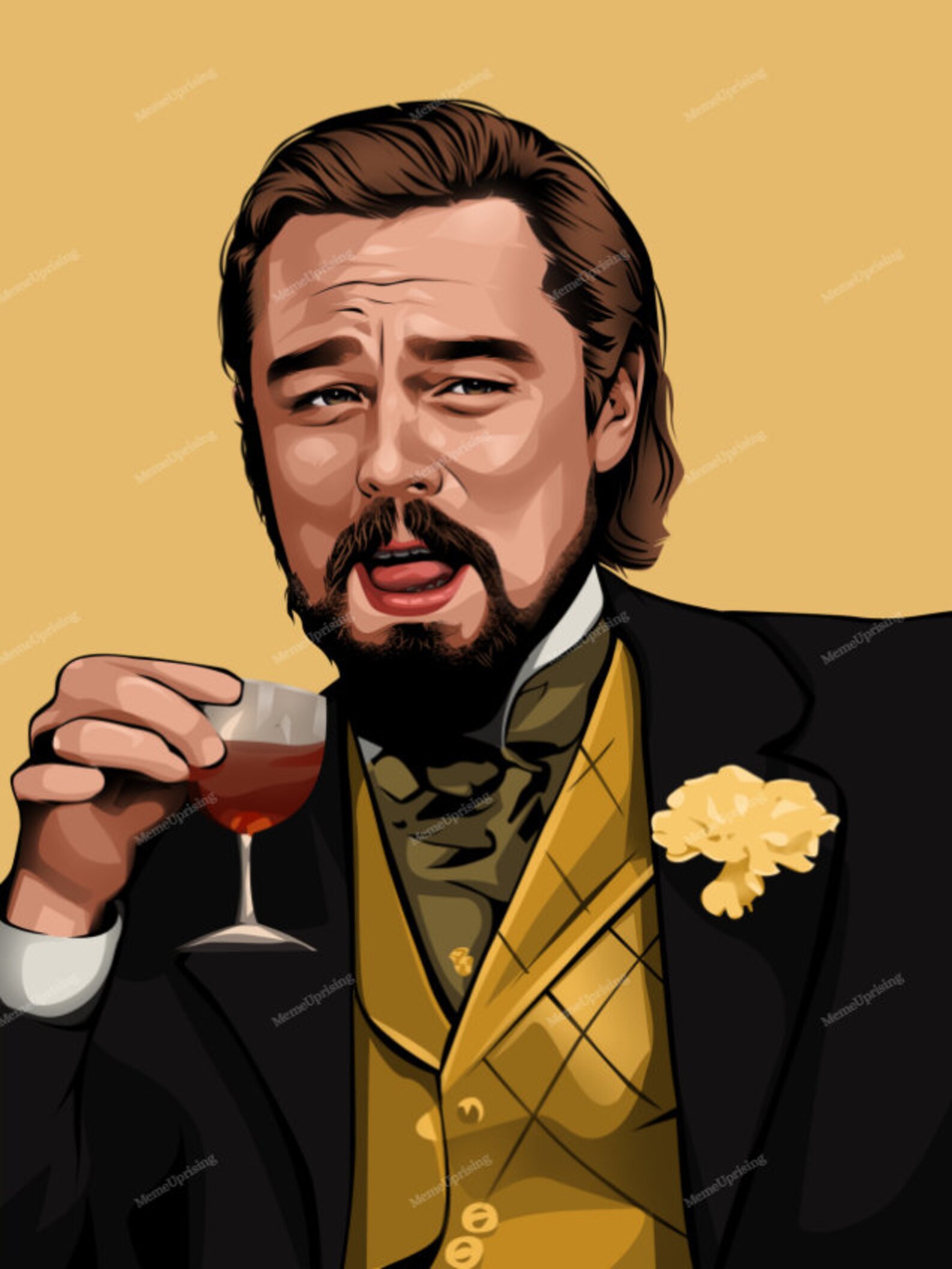 Laughing Leo Poster 24in x 18in Iconic Meme From Django | Etsy