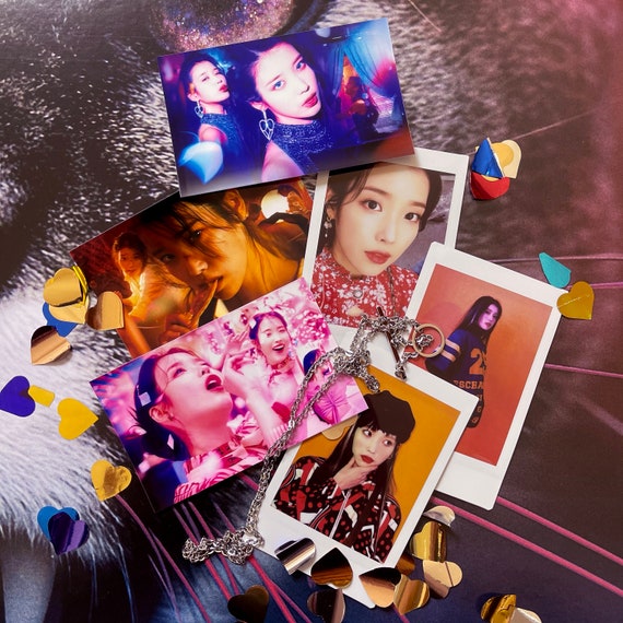 IU Lilac Kpop Photocard Stickers and Mini Instax 