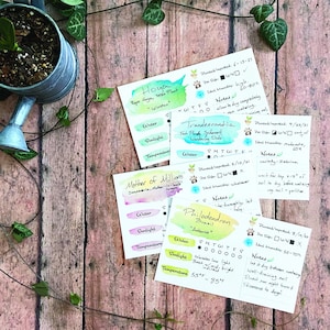 Plant Care Notecards Printable PDF File Download, Care Instruction Guide and Labels