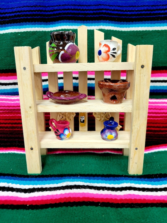 Miniature Mexican Kitchen | Trasterito de Madera | Mini Pottery and  Accessories