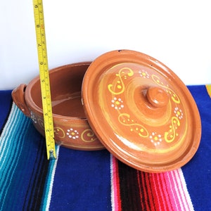 Mexican Cazuela with Lid Cazuela de Barro Handmade Pottery Tortillero image 4