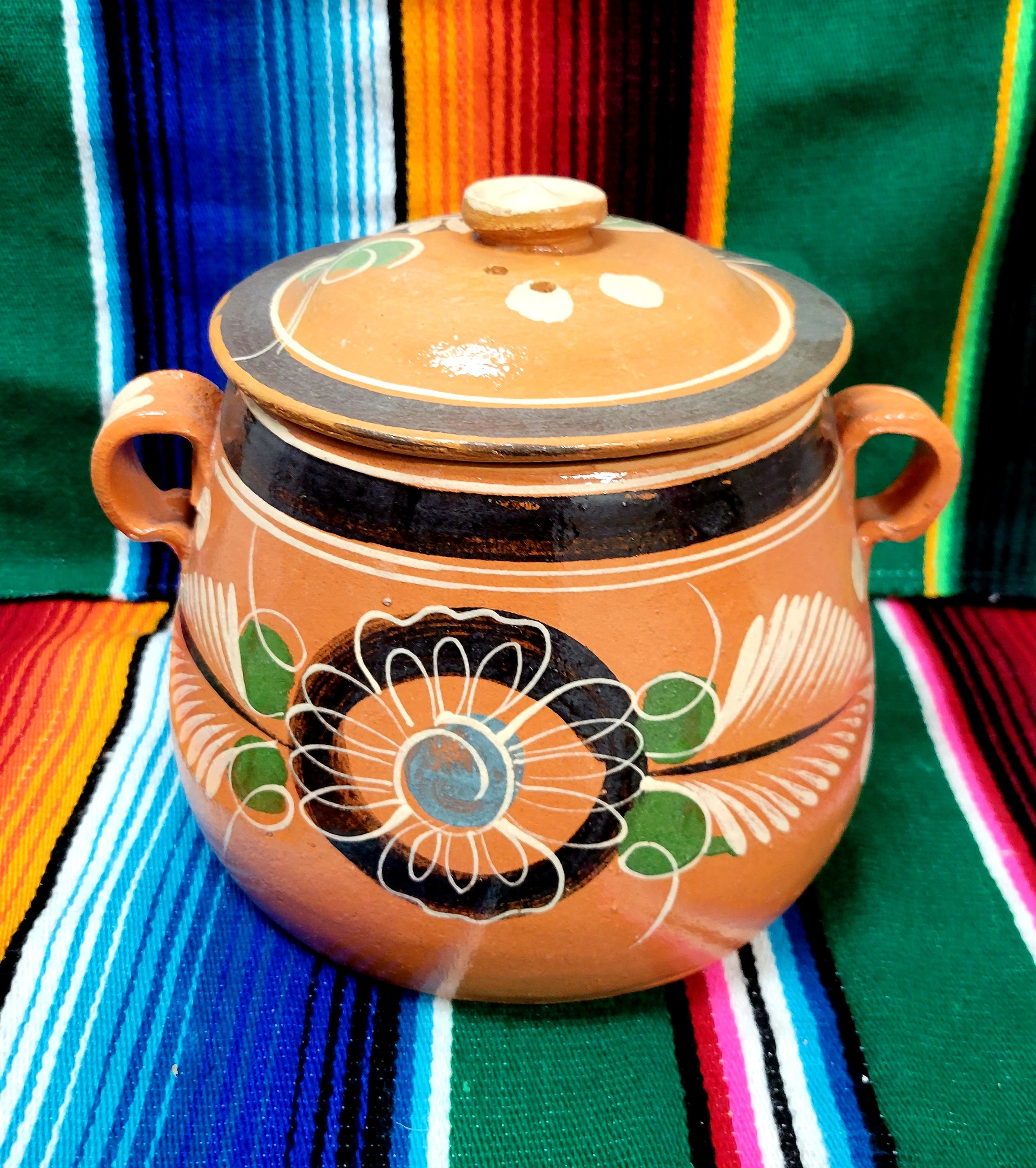 Chica Olla De Barro Mexican Bean Pot Mexico Pottery Barro Small Mexican Bean  Pot 