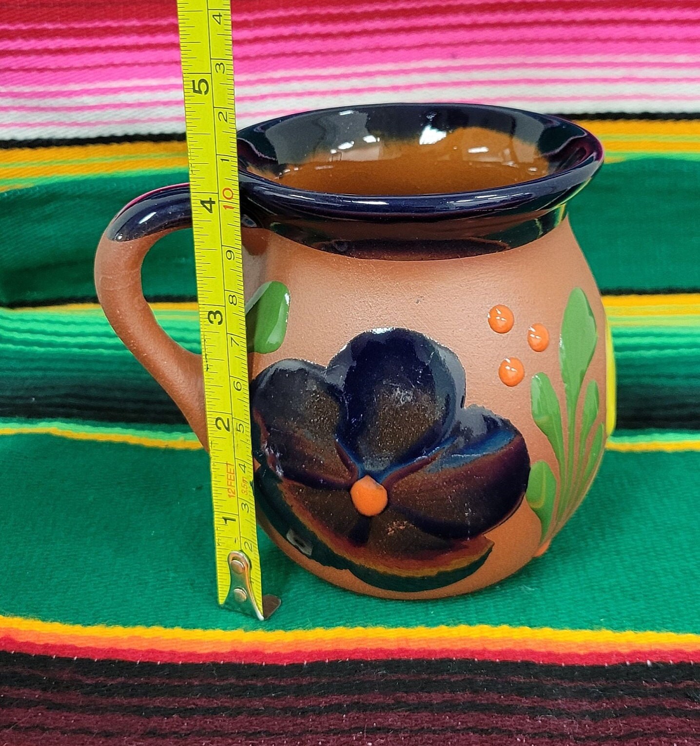 Mexican Clay Designed Mugs 2pc Set Coffee Cups Vaso De Etsy