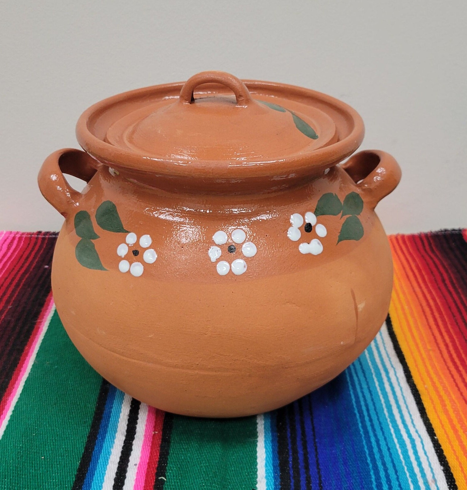 Chica Olla De Barro Mexican Bean Pot Mexico Pottery Barro Small Mexican Bean  Pot 