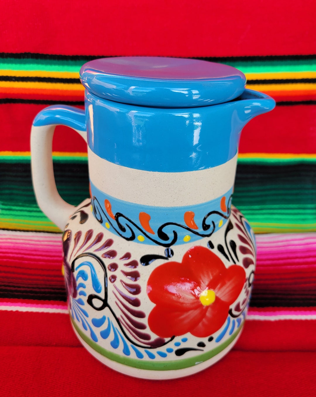 Water Jug With Lid Classic Water Jug Mexican Water Jug Etsy