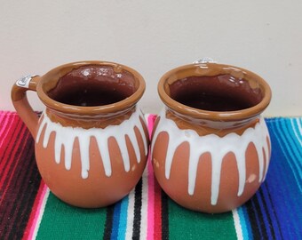 SET of 2 Ceramic Lagrima Barro Coffee Mug| Mexican Coffee Mug | Spanish Style Coffee Mug