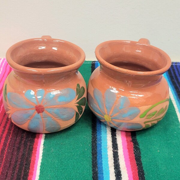 SET of 2 Handmade Coffee Cups | Mexican Cups | Mexican Pottery | Coffee Cups Mugs