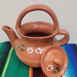 ¡NUEVA! Tetera de barro mexicana / Tetera de barro para café / Tetera mexicana con tapa / Tetera de barro hecha a mano