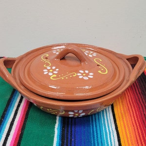 Cazuela with Lid | Handmade Cazuela with Lid | Mexico Pottery | Mexican Casserole | Clay Pot