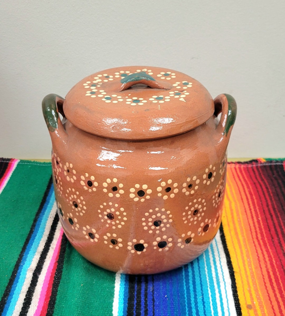 Handmade Clay Pot Olla De Barro Mexican Clay Pot Bean Pot Gift Ideas Etsy