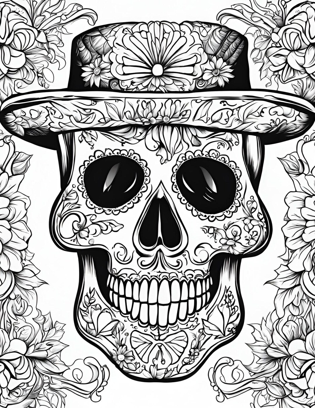Sugar Skulls Coloring Pages Adult Coloring Pages Dia De Los Muertos ...