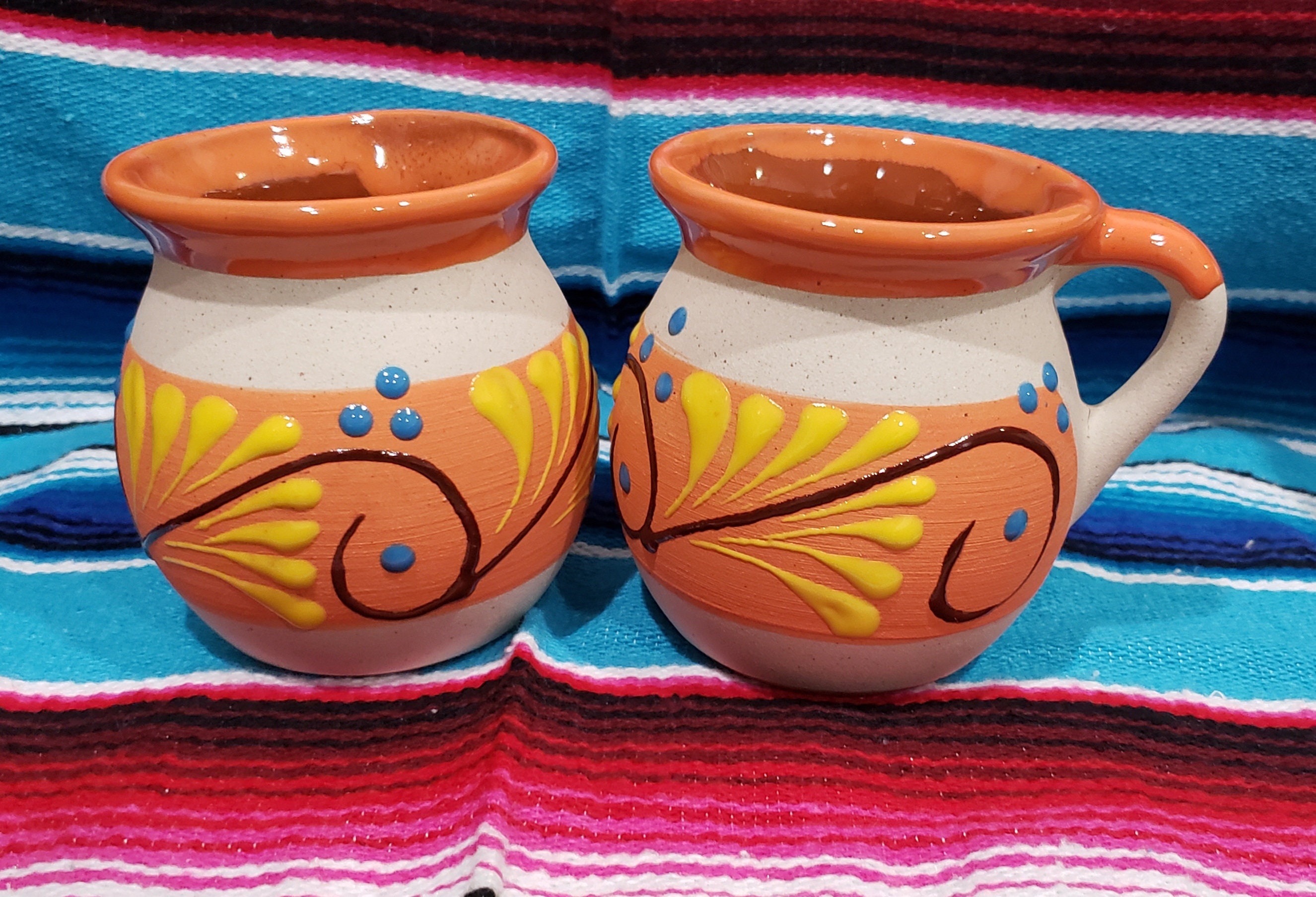 SET of 2 Coffee Cup Mexican Coffee Cup Spanish Style Coffee Etsy