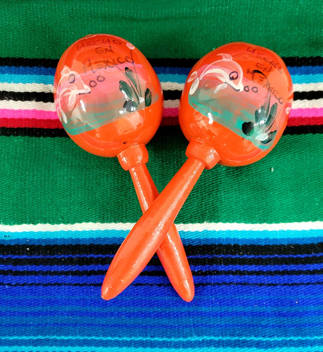 SET of 2 Mexican Small Maracas Party Favors Mexican Party Etsy