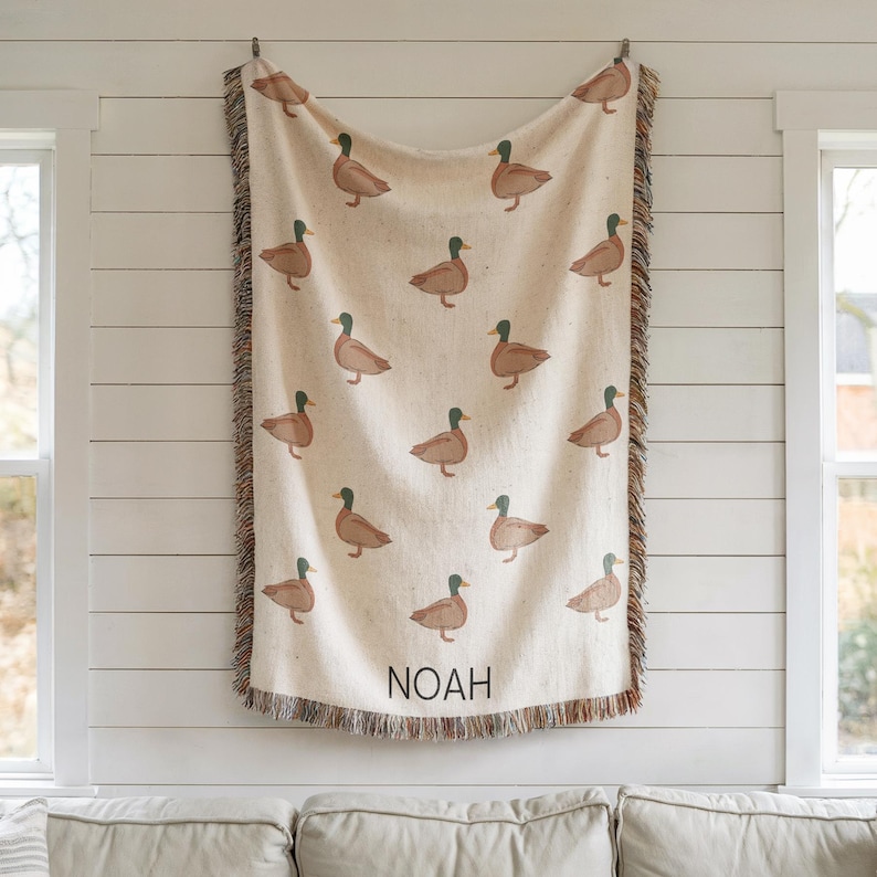 Personalisierte Stockenten Enten Baby Decke Stockenten Nursery Dekor Baby-Dusche-Geschenk Stockenten Enten Baby Name Decke Stockenten Kinderzimmer Geschenk Bild 4