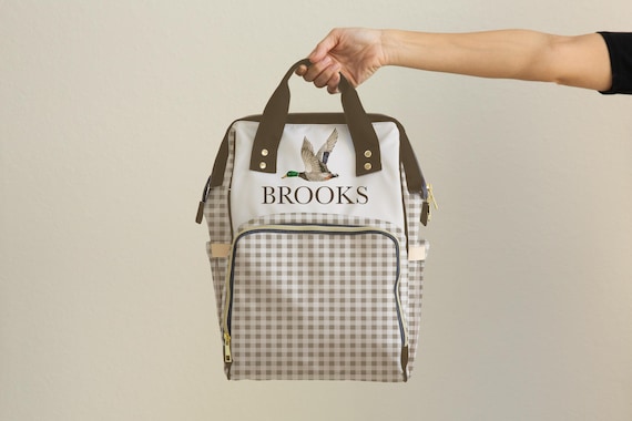 Custom Mallard Duck Diaper Bag Baby Boy Personalized Diaper Bag Backpack Custom Name Diaper Bag Baby Shower Gift Hunting Theme Nursery