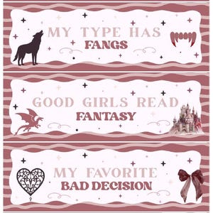 Printable Bookmarks | BookTok Bookmark Set | 5 Reading Bookmarks | Dark Romance & Fantasy Bookmarks | Instant Download PDF | Book Lover Gift