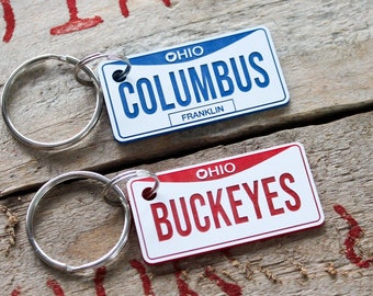 Personalized Engraved Plastic Keychain - Ohio License Plate