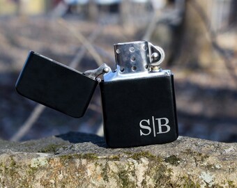 Encendedor de aceite personalizado grabado - NEGRO - Incluye lata