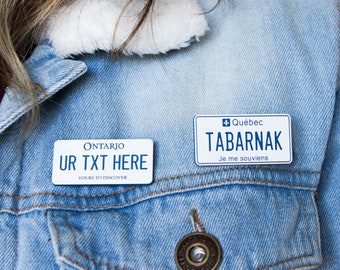 Personalized Engraved Plastic Pin - Canada License Plate