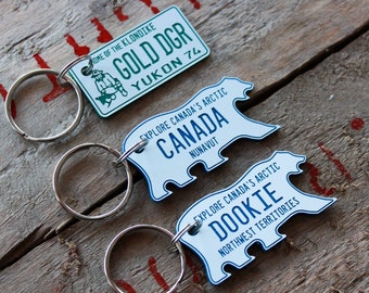 Customizable Personalized Engraved Plastic Keychain - Canada Territories License Plate