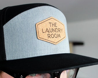 Customizable Personalized Engraved Iron-On Cork Patch - Rectangle, Circle, Square - Text/Logo