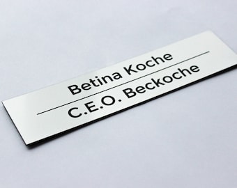 Personalized Engraved Lamacoid Plastic Sign - Office, Bathroom, Service Room, Address, Dorm, Desk, Multiple Sizes - Fits Holders