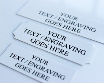 Engraved Personalized White Aluminium Trophy Plate, Award Plaque, Memorial, Picture Frame - Multiple Sizes