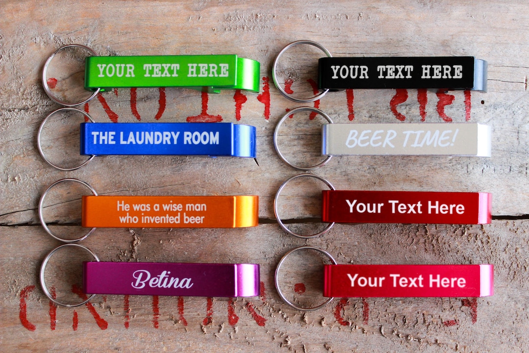 Personalized Engraved Metal Keychain Bottle Opener Etsy