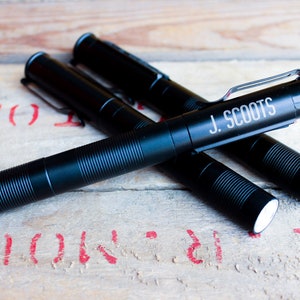 Customizable Personalized Engraved Rechargeable Aluminum Penlight / Flashlight - Custom Logo or Name