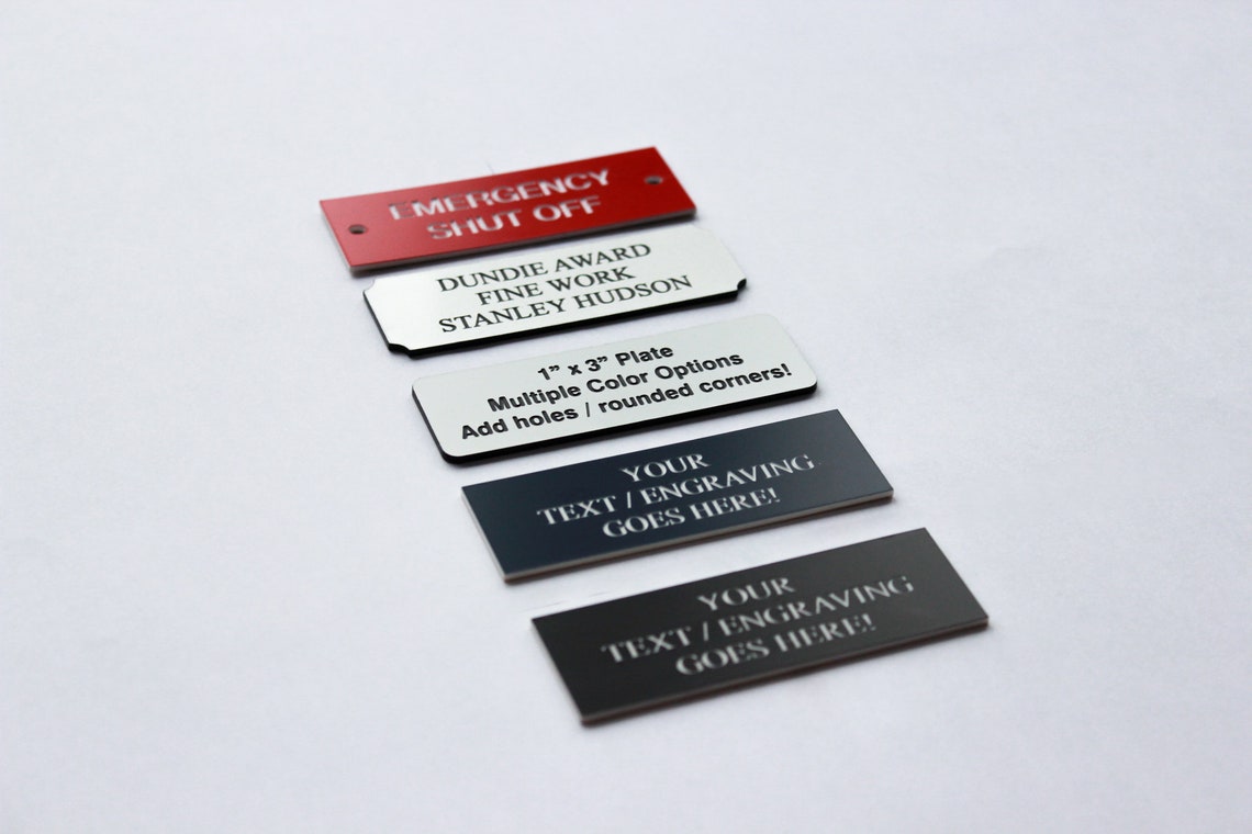 Customizable Personalized Engraved Lamacoid Plastic Tag Etsy