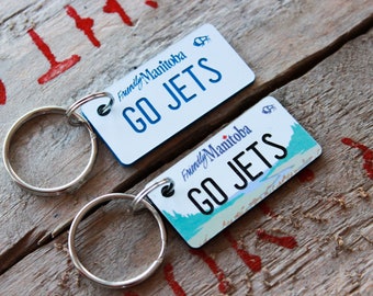 Customizable Personalized Engraved Plastic Keychain - License Plate Canada - Manitoba