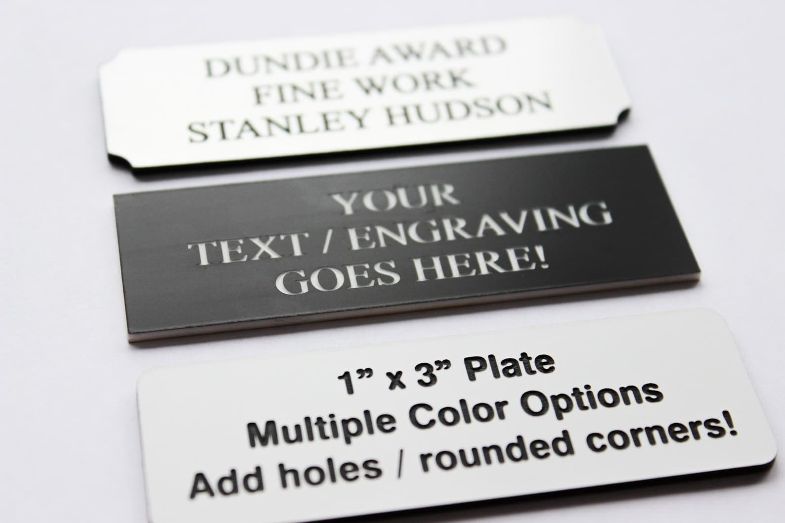 Customizable Personalized Engraved Lamacoid Plastic Tag Award Plaque