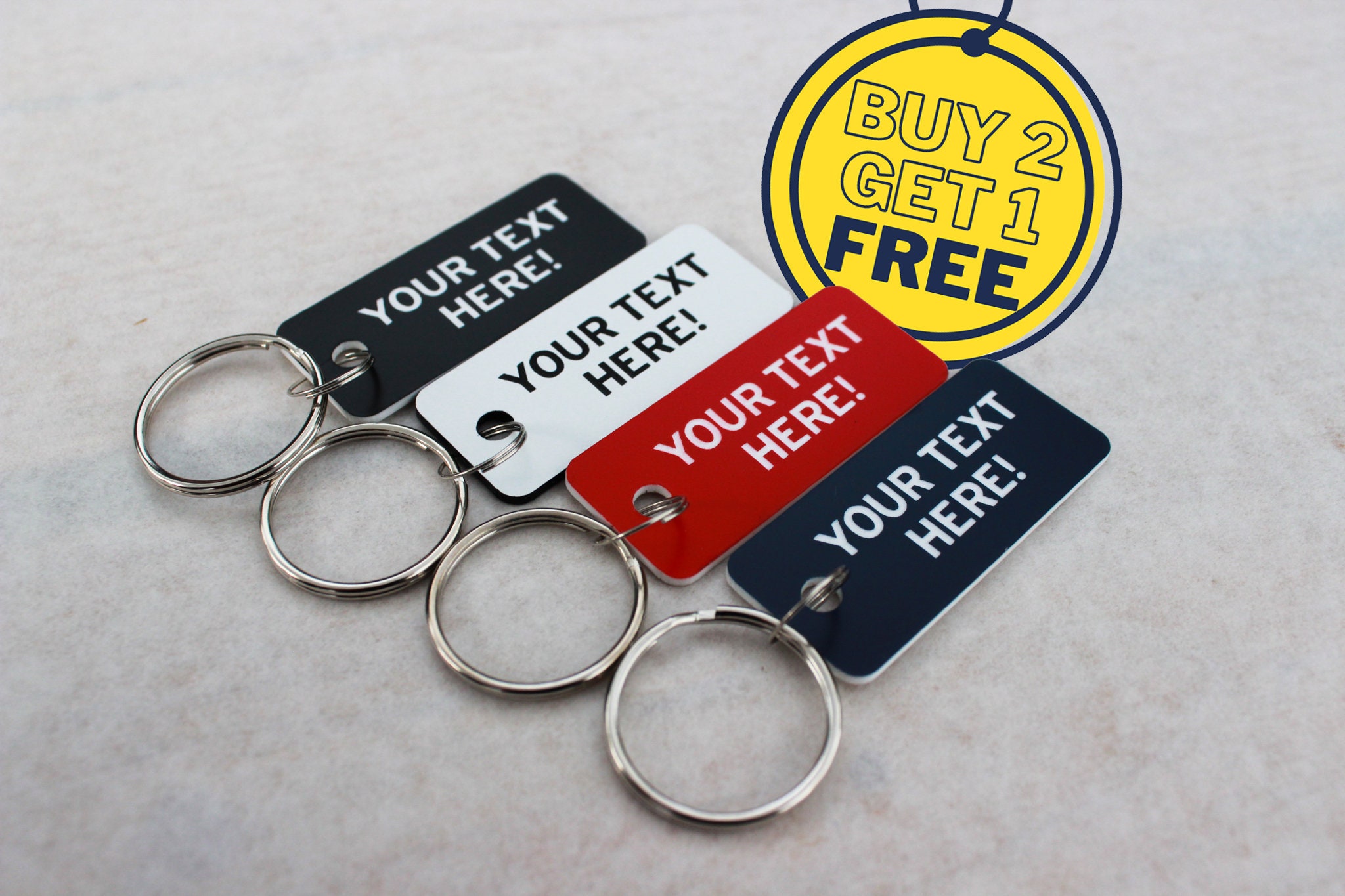 Customizable Personalised Engraved Plastic Keychain