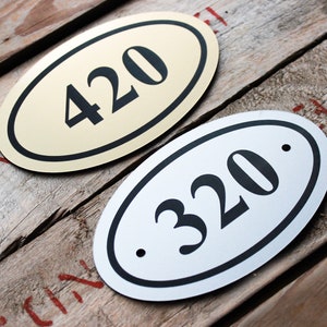 Personalized Engraved Lamacoid Outdoor Plastic Door Sign - Apartment or Hotel Room Numbers