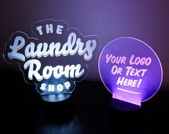 Personalized LED Lamp / Sign - Custom Night Light - Your Own Text or Logo!